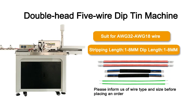Trådklippt strip-twist-doppmaskin, automatisk kabelstrippnings-, tvinnnings-skärnings-tennningsmaskin, dubbeländad tråd-skuren strip-twisting-tinningsmaskin 