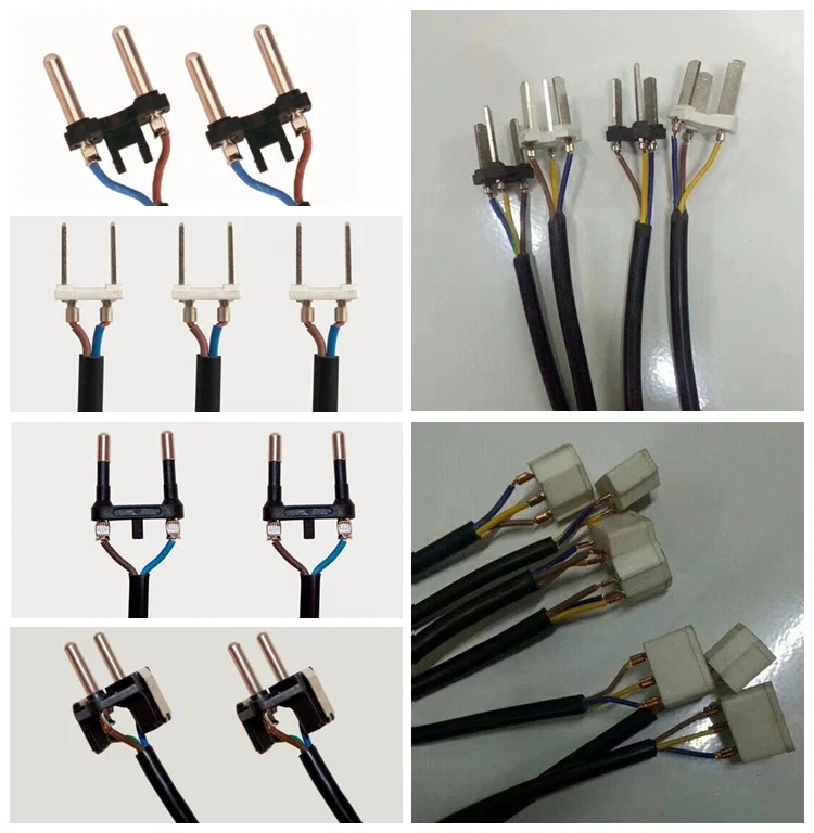 Helautomatisk amerikansk strömkabeltillverkningsmaskin, EU-kontakt, kabeltillverkningsmaskin, strömkabelskärnings- och strippningsmaskin 