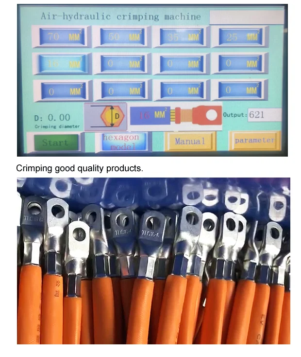 sample of Hydraulic Terminal Crimping Machine, 50t Terminal Crimping Machine, Cable Lugs Crimping Machine prov på hydraulisk terminalkrimpmaskin, 50t terminalkrimpmaskin, kabelklackningsmaskin