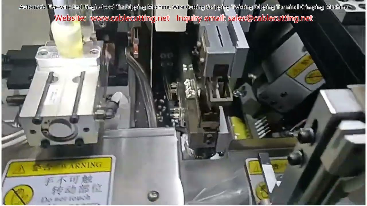 Automatic Five wire End Single head Tin Dipping Machine, Wire Cutting Stripping Twisting Dipping